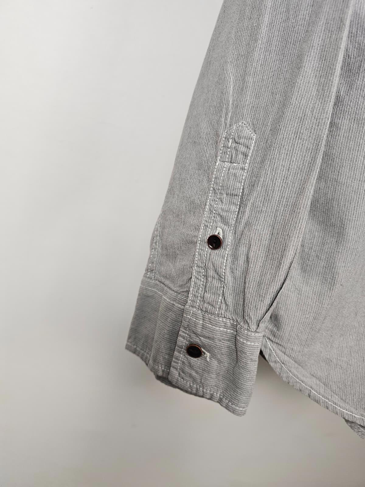 Quiksilver Mens Y2K 2000s Long Sleeve Button Up Shirt - L/Large - Grey
