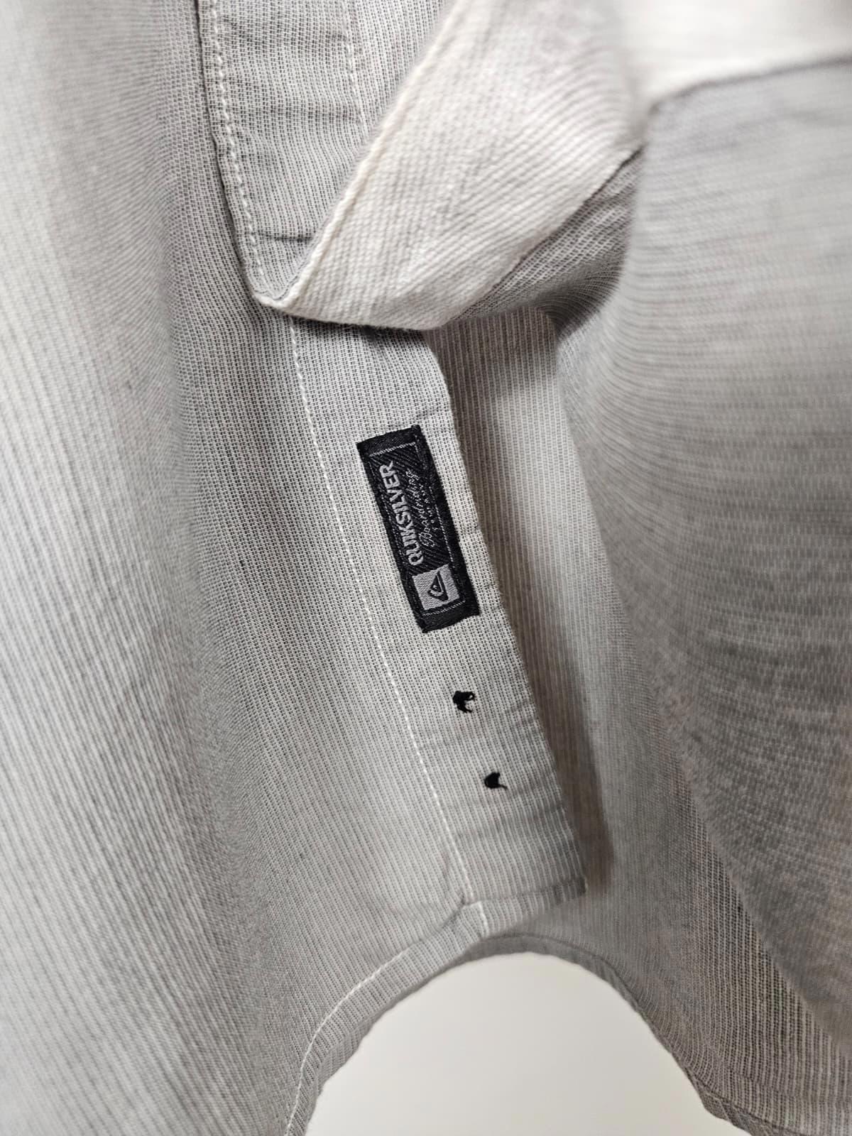 Quiksilver Mens Y2K 2000s Long Sleeve Button Up Shirt - L/Large - Grey