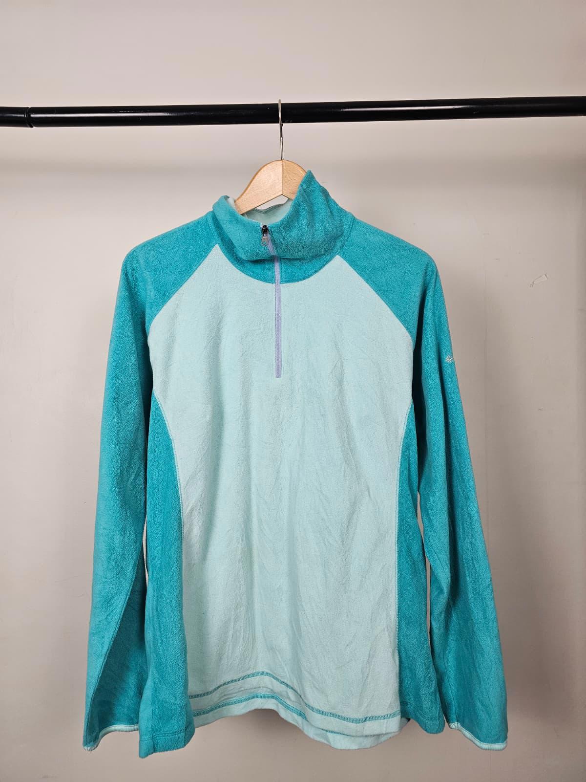 Columbia Womens Pullover 1/4 Zip Fleece Jumper - XL/Extra Large - Turquoise