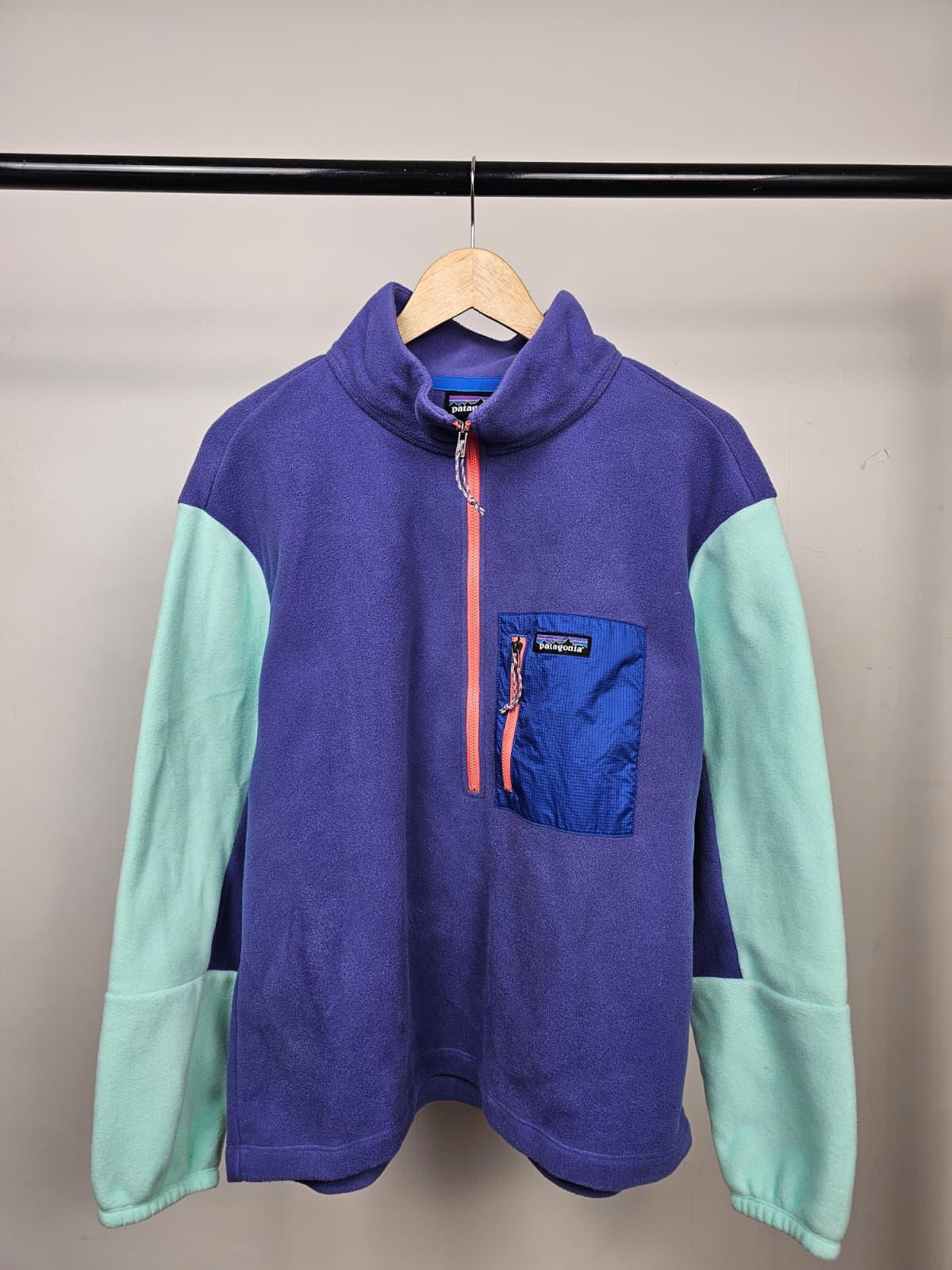 Patagonia Womens Microdini 1/2 Zip Pullover Fleece Jumper - L/Large - Purple