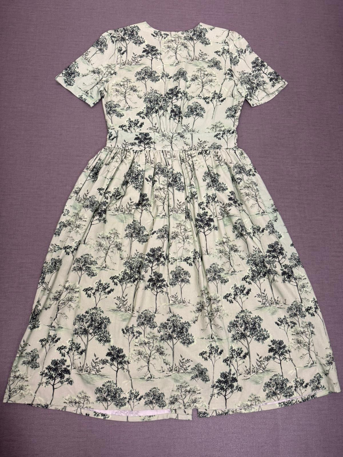 Joanie Womens Button-Down Forestry Print Multi Season Casual Midi Dress - UK 8