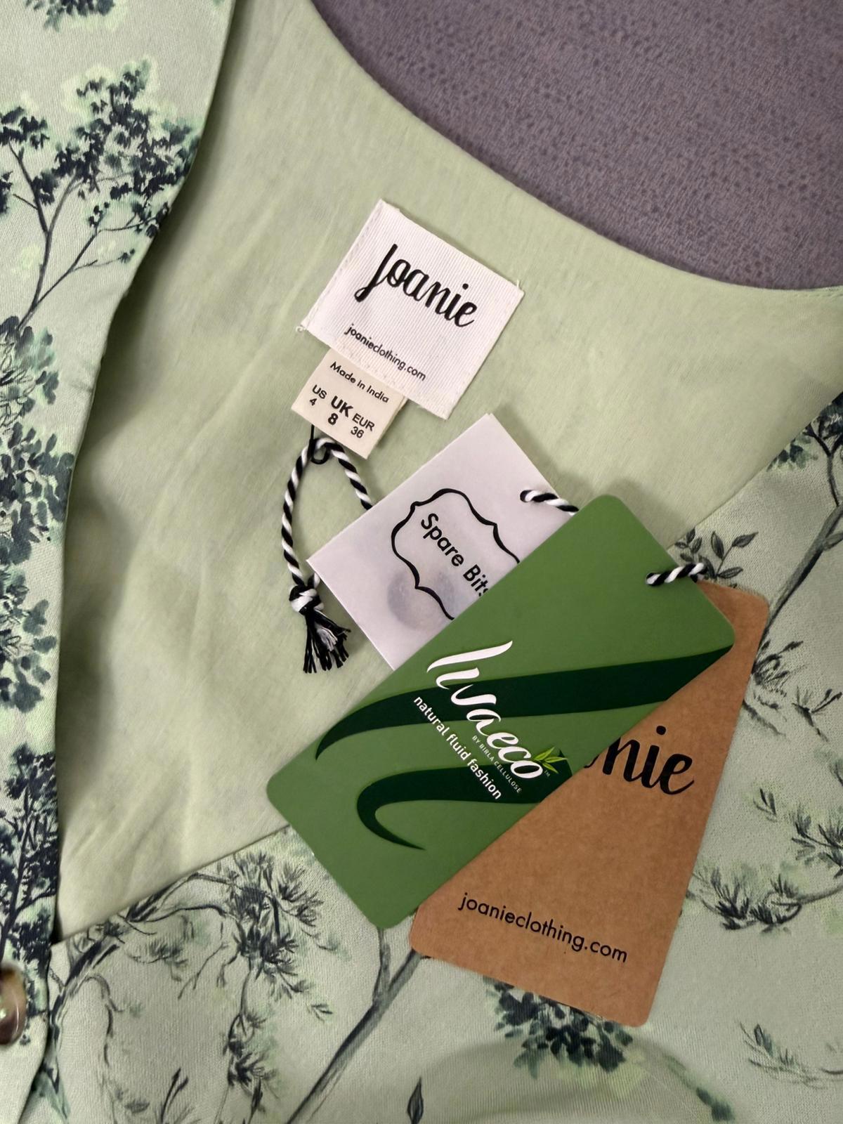 Joanie Womens Button-Down Forestry Print Multi Season Casual Midi Dress - UK 8