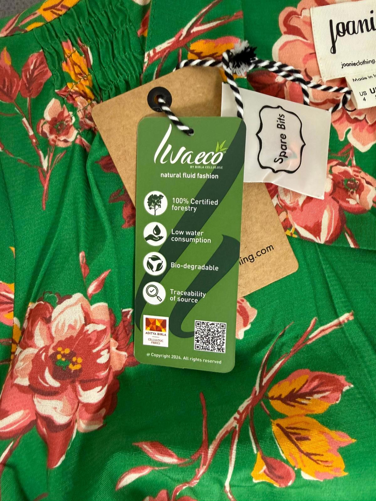 Joanie Womens Roberta Green Floral Print Midaxi Tea Dress - UK 8
