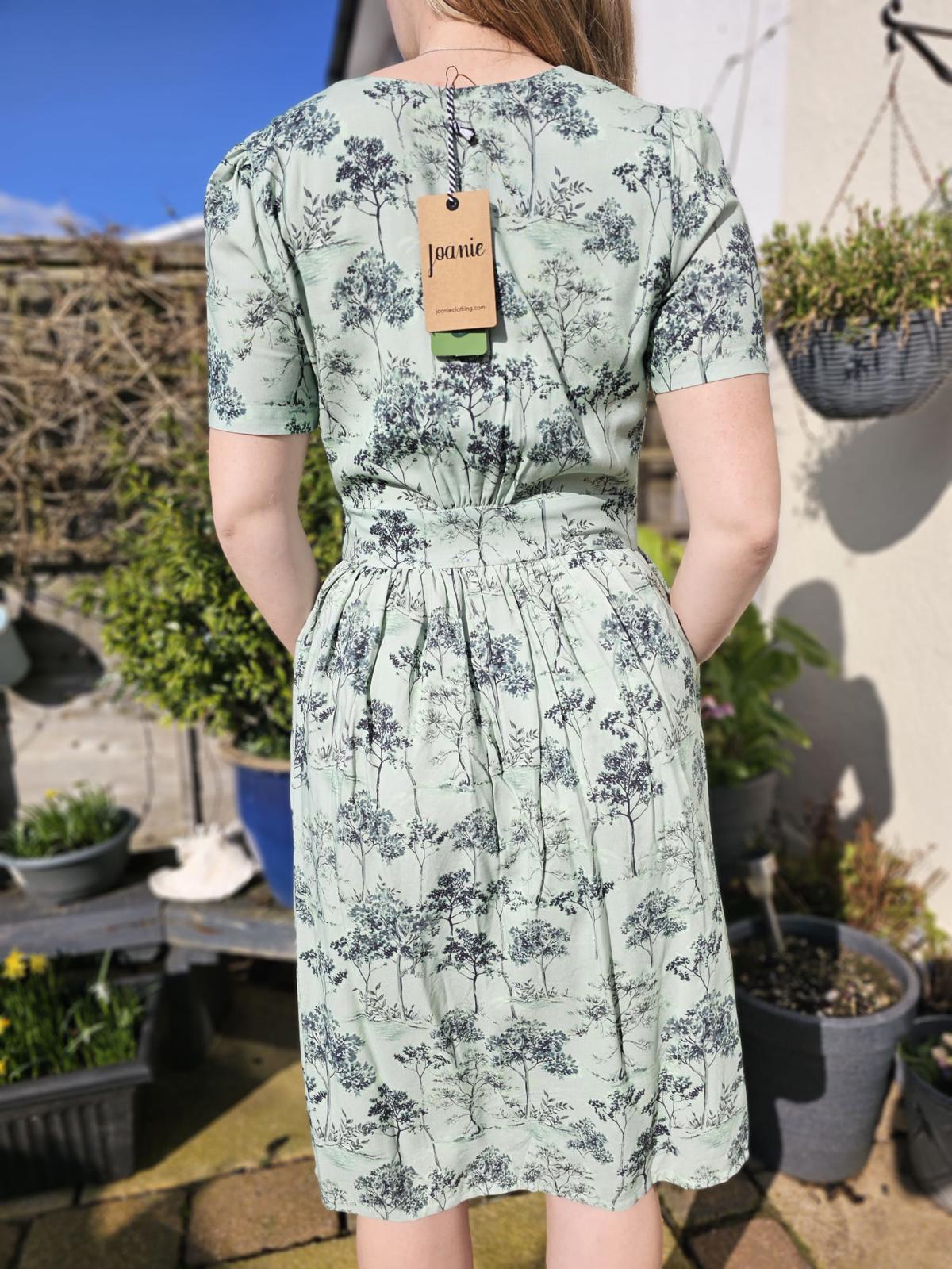 Joanie Womens Button-Down Forestry Print Multi Season Casual Midi Dress - UK 8**