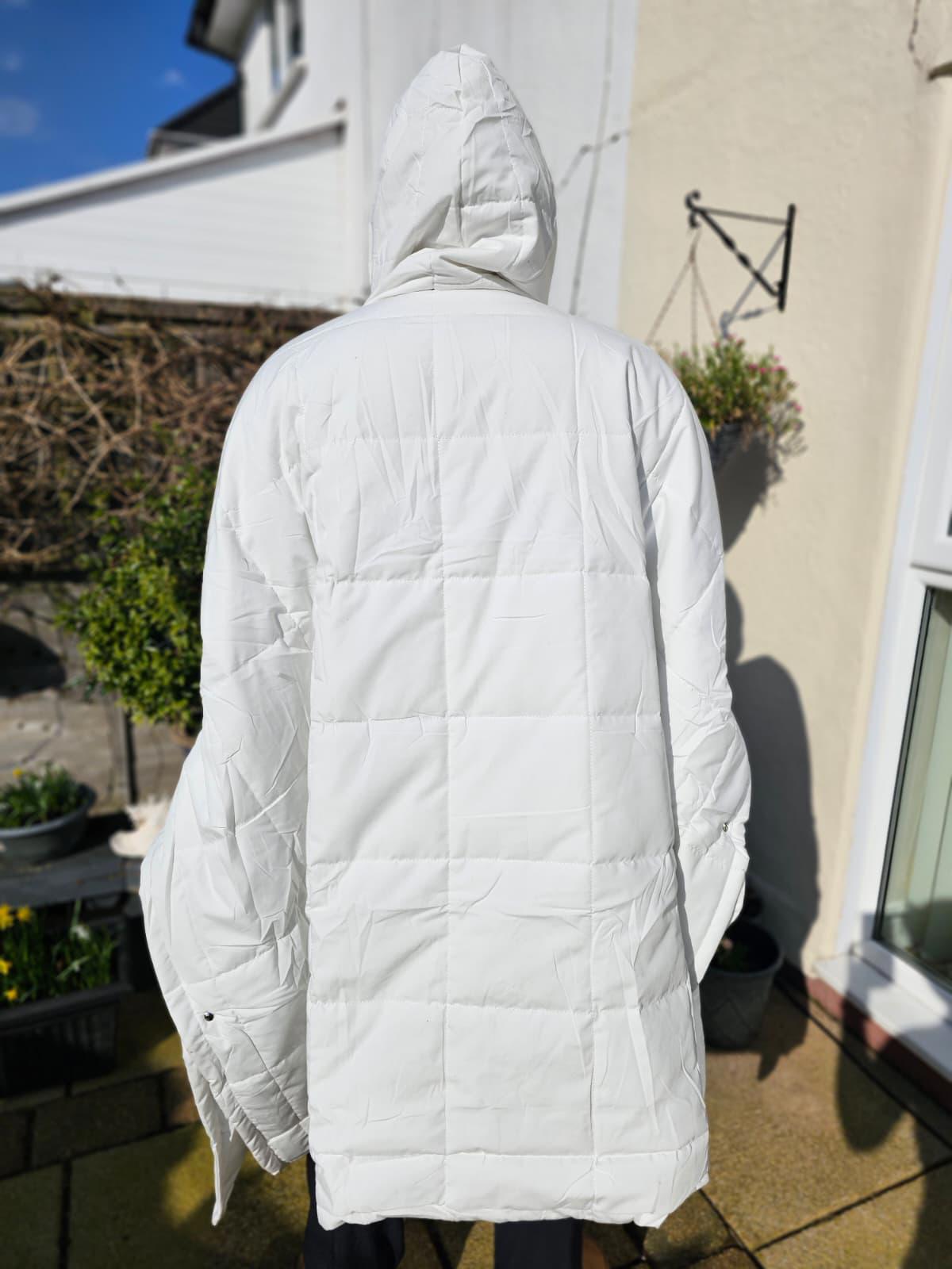 The OODIE Oversize White Hooded Poncho/Cloak - Unisex - One Size Fits Most 14+