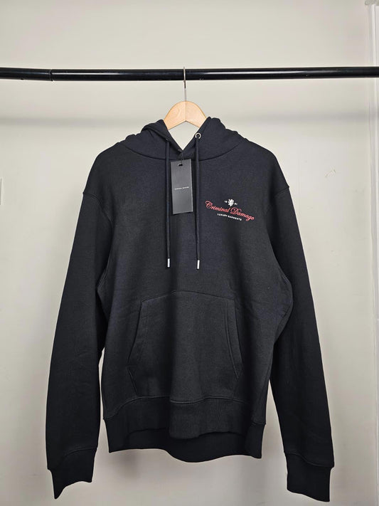Criminal Damage Luxury Garments Mens Pullover Back/Front Print Hoodie -M/Medium