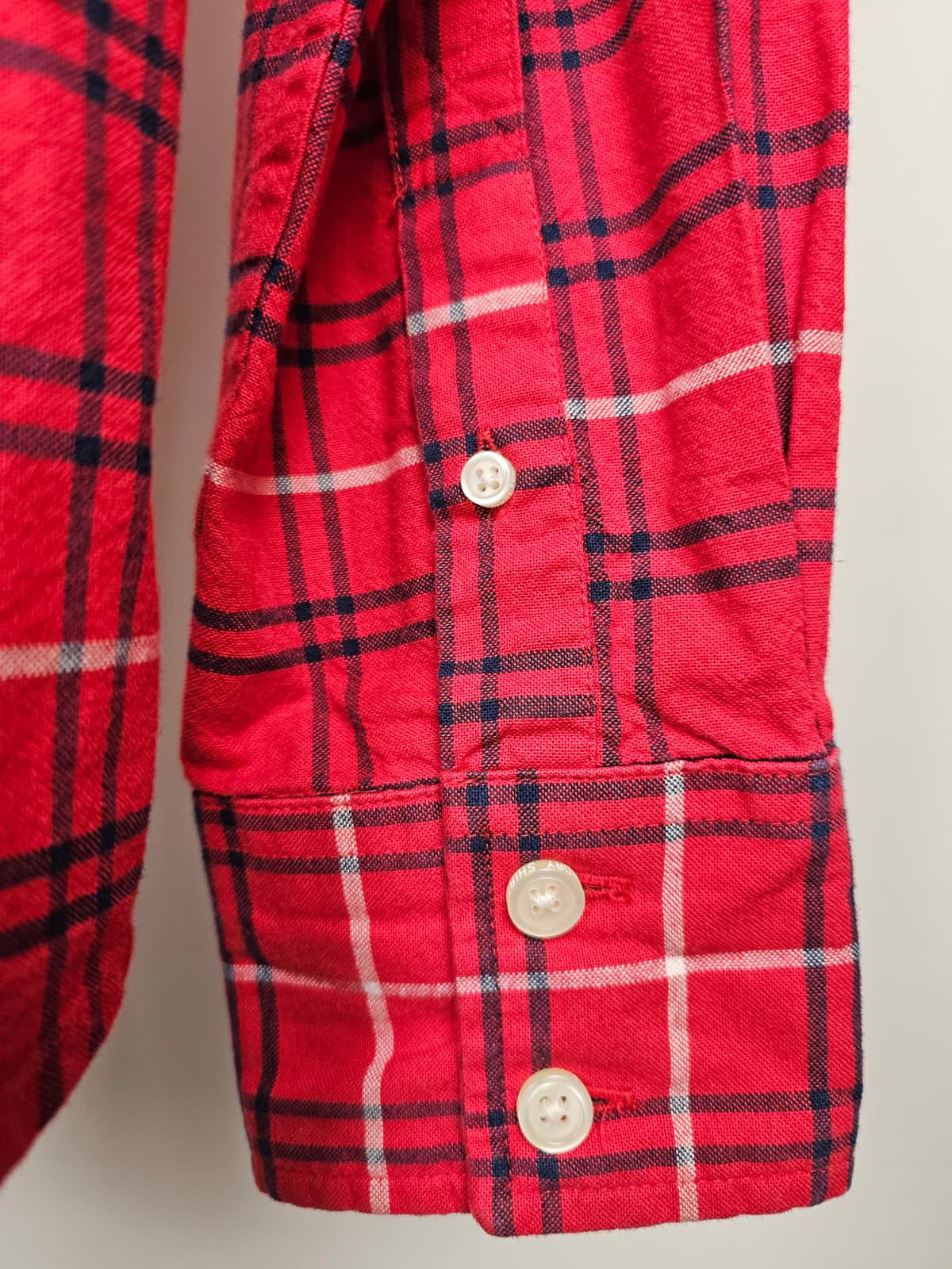 Superdry Mens Long Sleeve Button Oxford Checked Shirt -XL/Extra Large -Red/Navy
