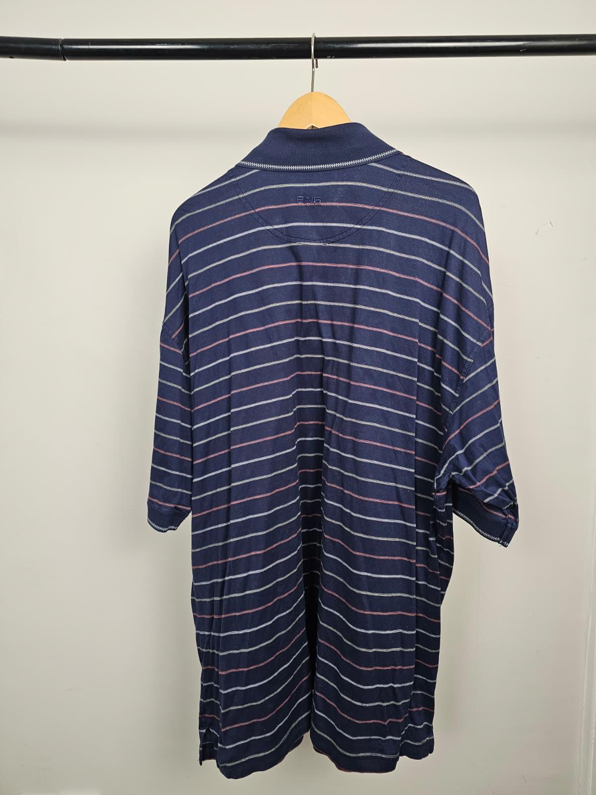 PING Erinvale Mens Striped Golf Polo Short - XXL/2XL/Extra Extra Large - Navy