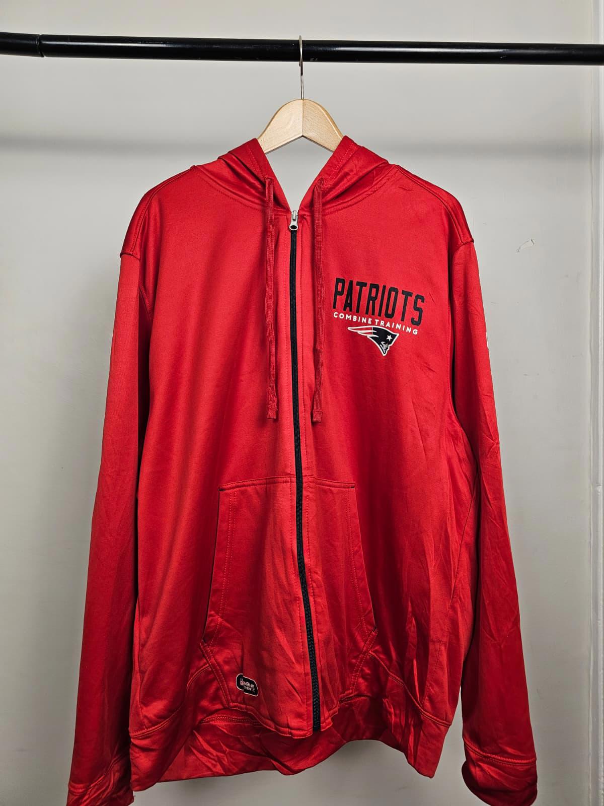 NFL Team Apparel New England Patriots Full Zip Hoodie Jacket - XXL/2XL - Red