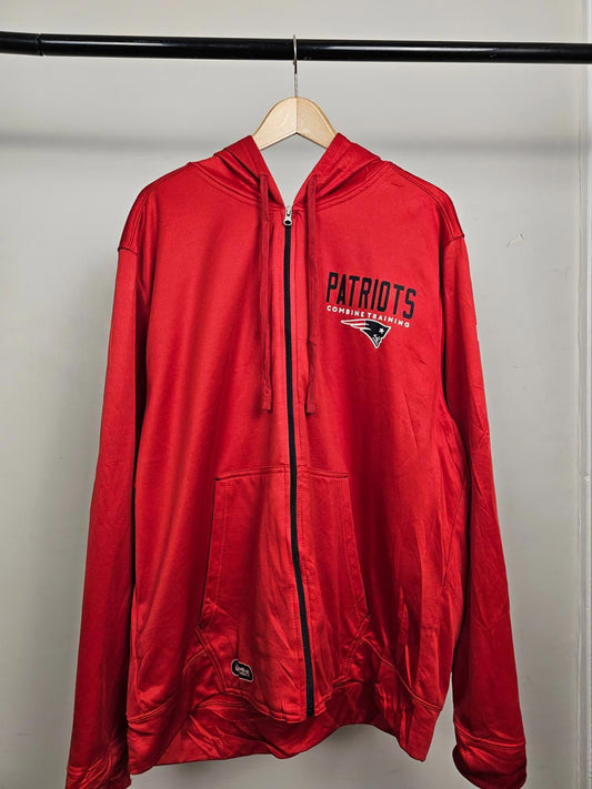 NFL Team Apparel New England Patriots Full Zip Hoodie Jacket - XXL/2XL - Red