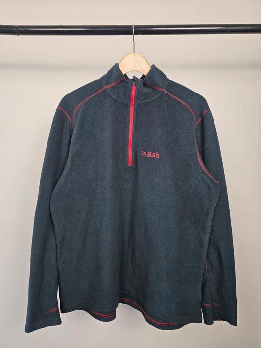 Rab Mens Polartec 1/2 Zip Pullover Fleece Jumper - L/Large - Navy/Red