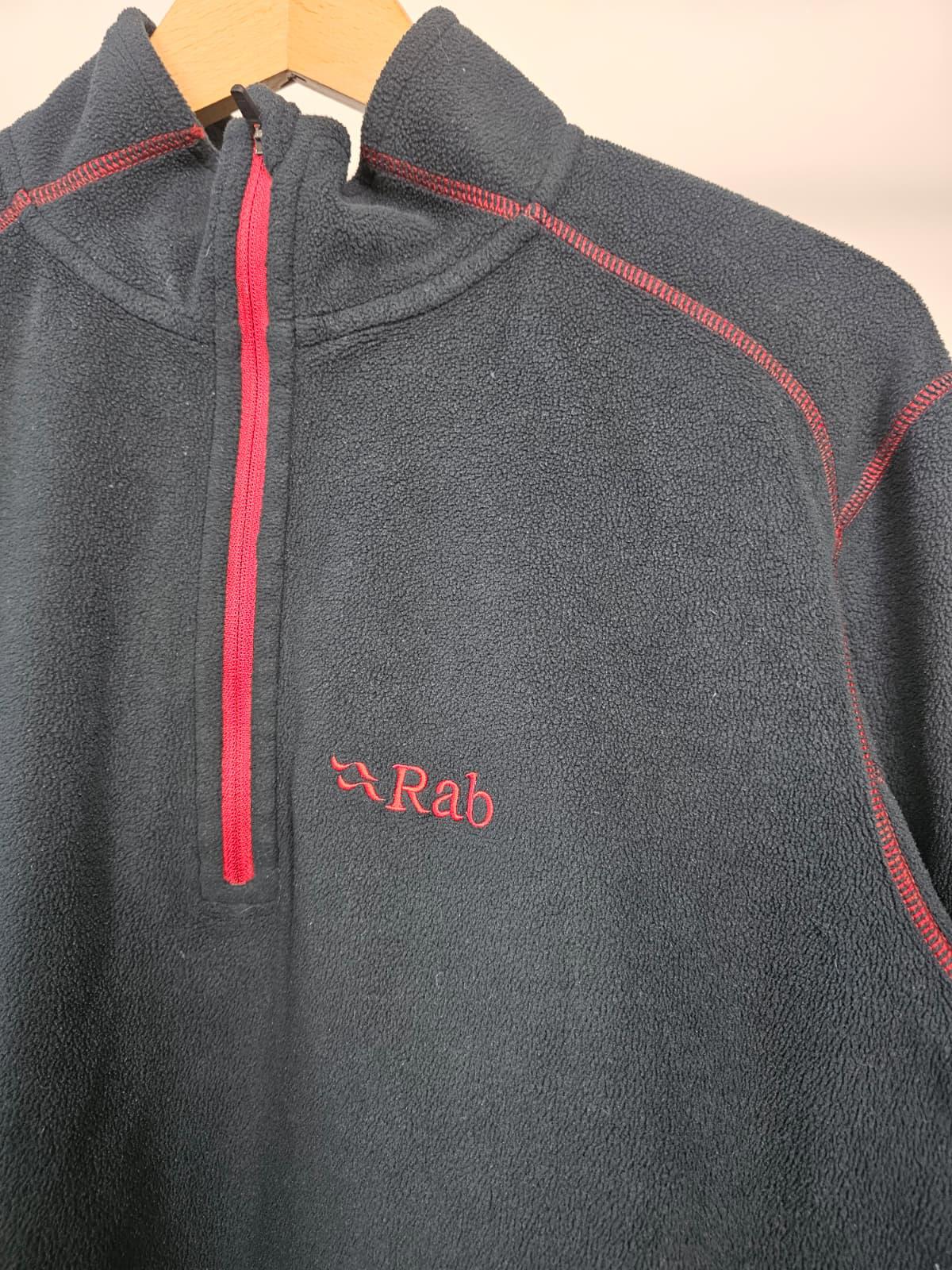 Rab Mens Polartec 1/2 Zip Pullover Fleece Jumper - L/Large - Navy/Red
