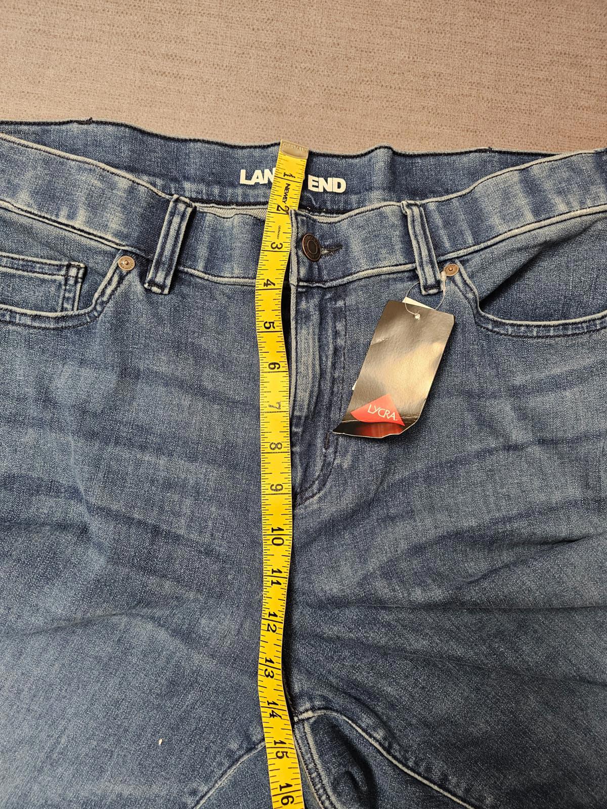 Lands End Women's Blue Denim Jeans Stretchy Waist - UK 24 - W38/30