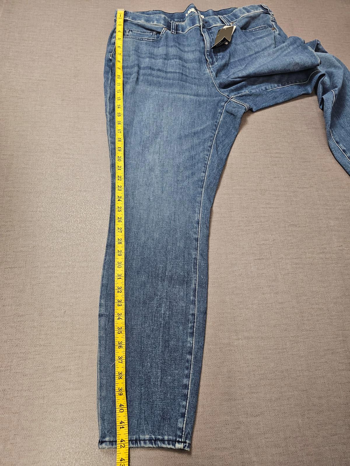 Lands End Women's Blue Denim Jeans Stretchy Waist - UK 24 - W38/30