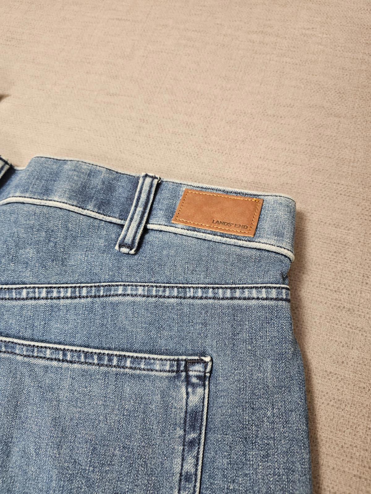 Lands End Women's Blue Denim Jeans Stretchy Waist - UK 24 - W38/30