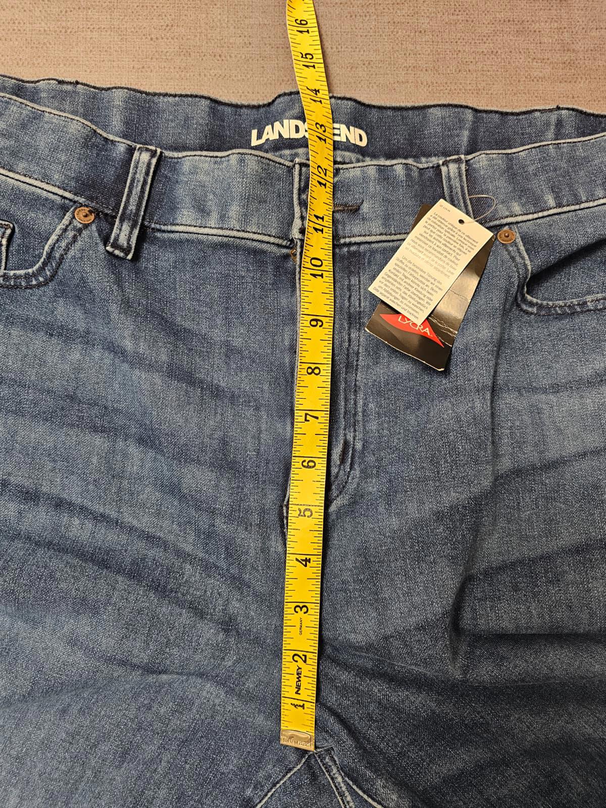 Lands End Women's Blue Denim Jeans Stretchy Waist - UK 28 - W42/30