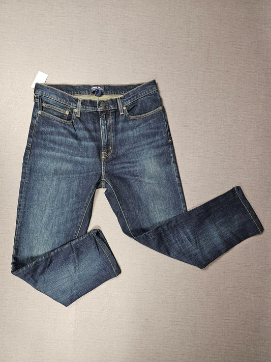 Lands End Mens Blue Denim Slim Fit Square Rigger Jeans - W34/L28
