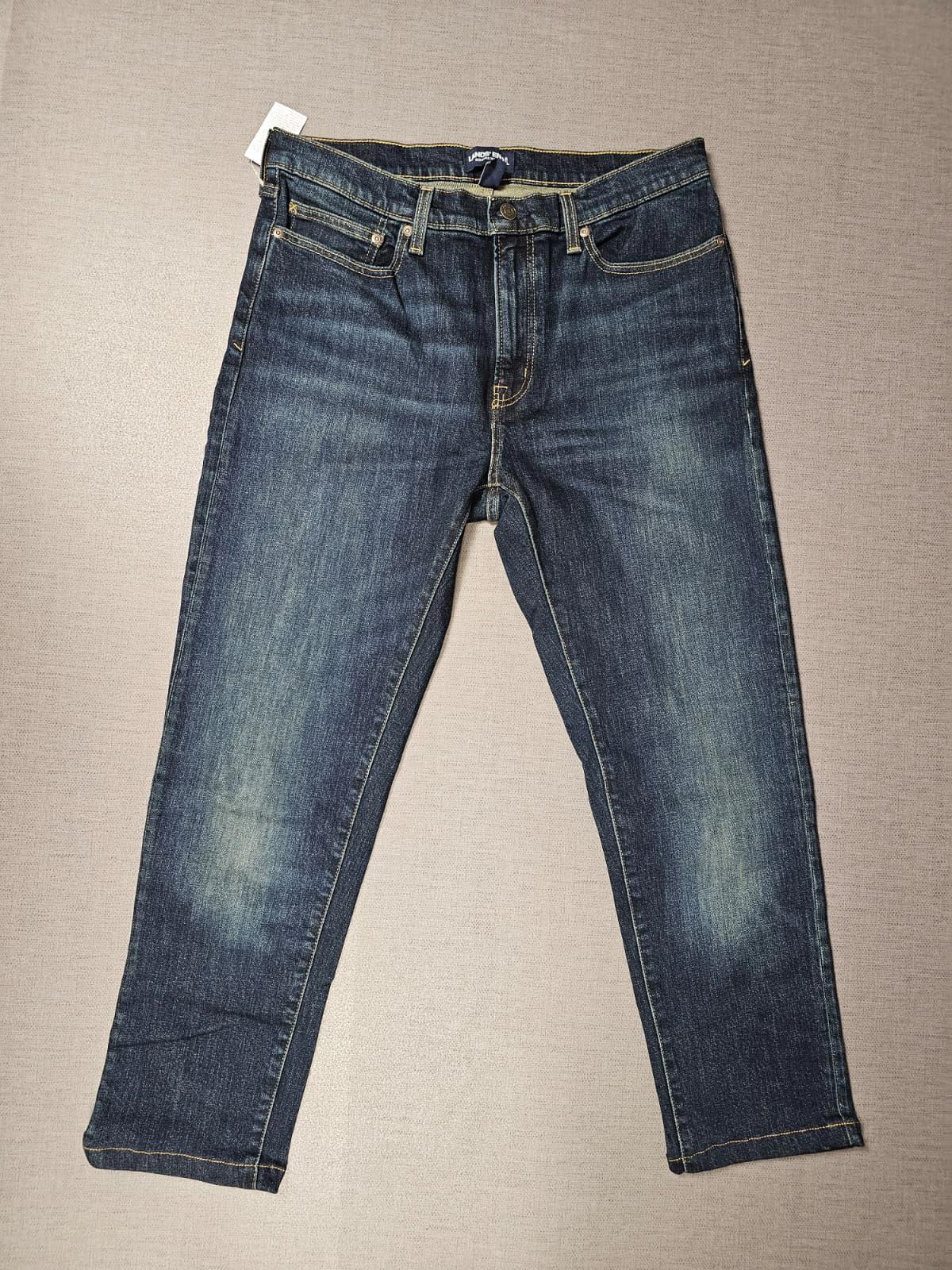 Lands End Mens Blue Denim Slim Fit Square Rigger Jeans - W34/L28