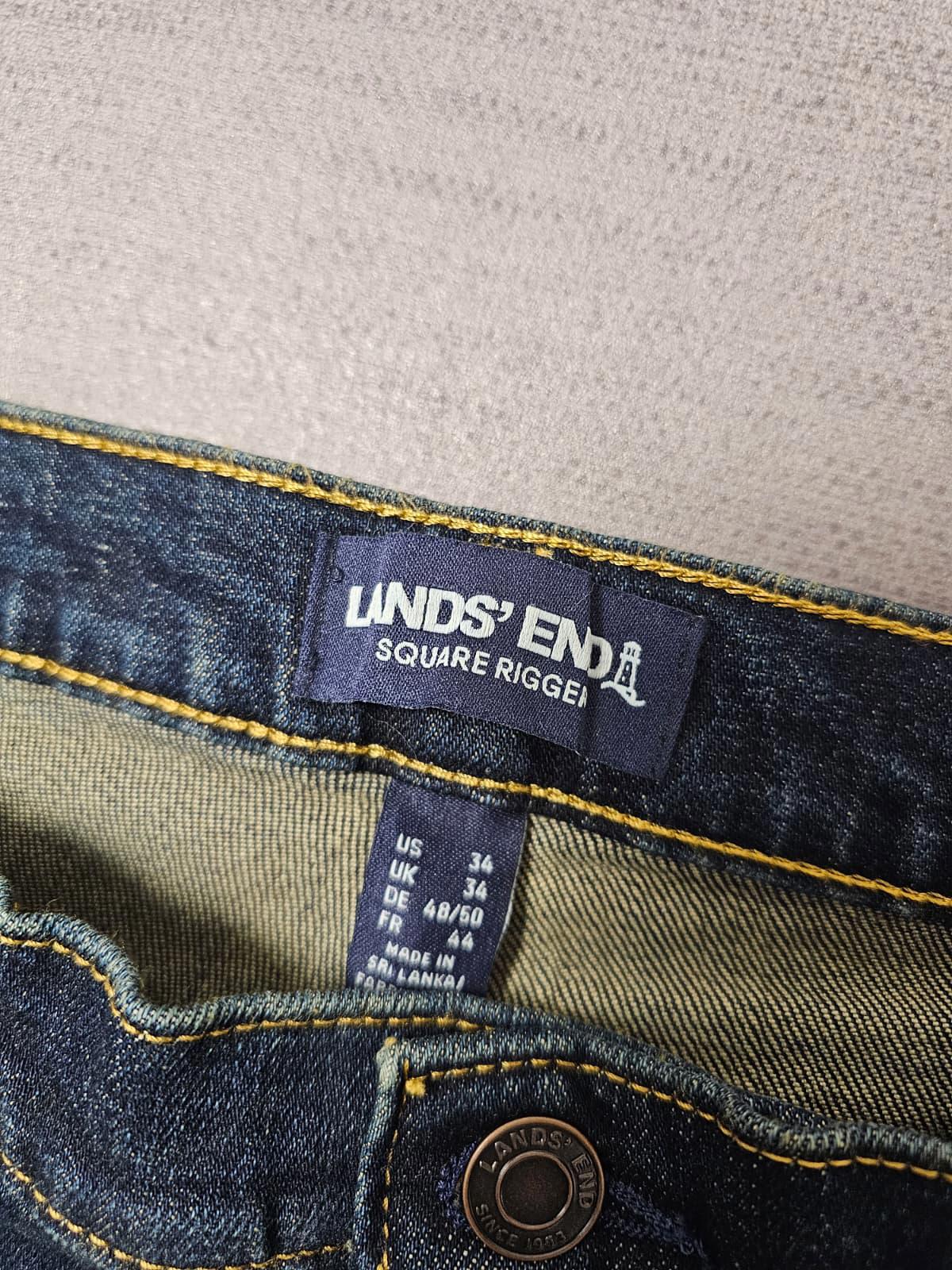 Lands End Mens Blue Denim Slim Fit Square Rigger Jeans - W34/L28