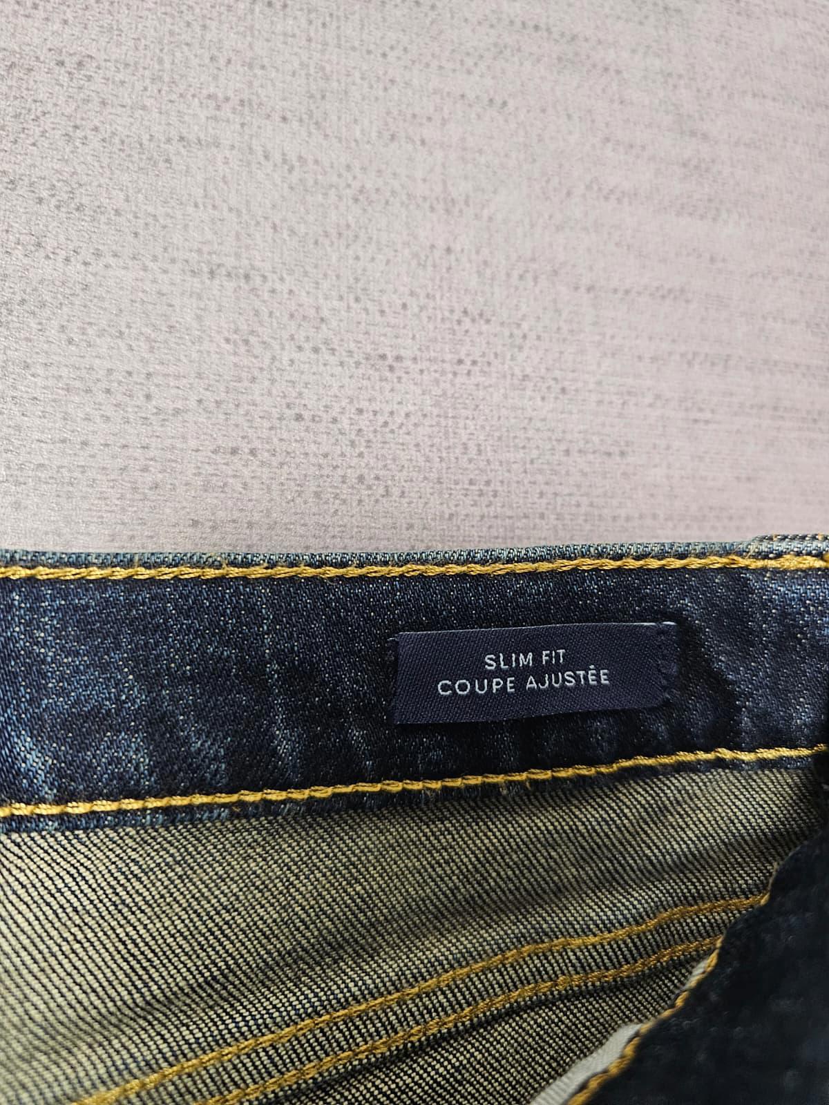 Lands End Mens Blue Denim Slim Fit Square Rigger Jeans - W34/L28