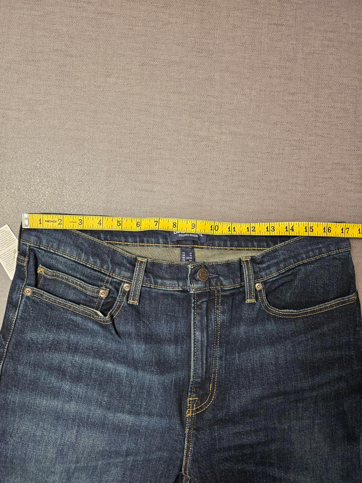 Lands End Mens Blue Denim Slim Fit Square Rigger Jeans - W34/L28