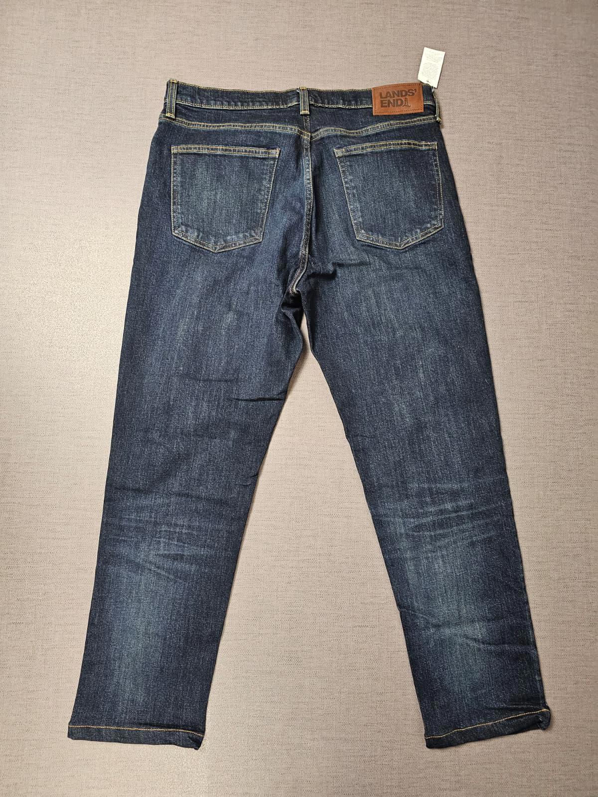 Lands End Mens Blue Denim Slim Fit Square Rigger Jeans - W34/L28