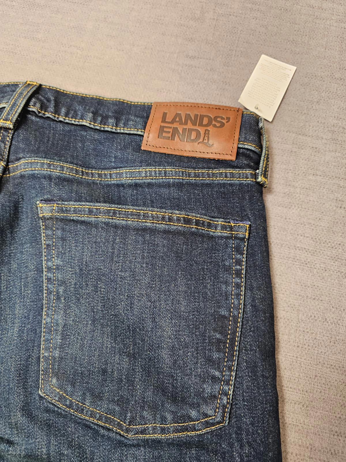 Lands End Mens Blue Denim Slim Fit Square Rigger Jeans - W34/L28