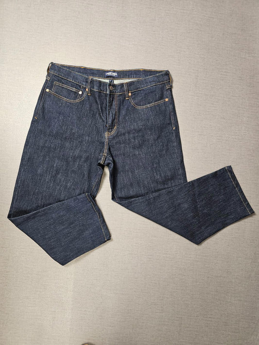 Lands End Mens Blue Denim Traditional Straight Fit Square Rigger Jeans - W36/L28