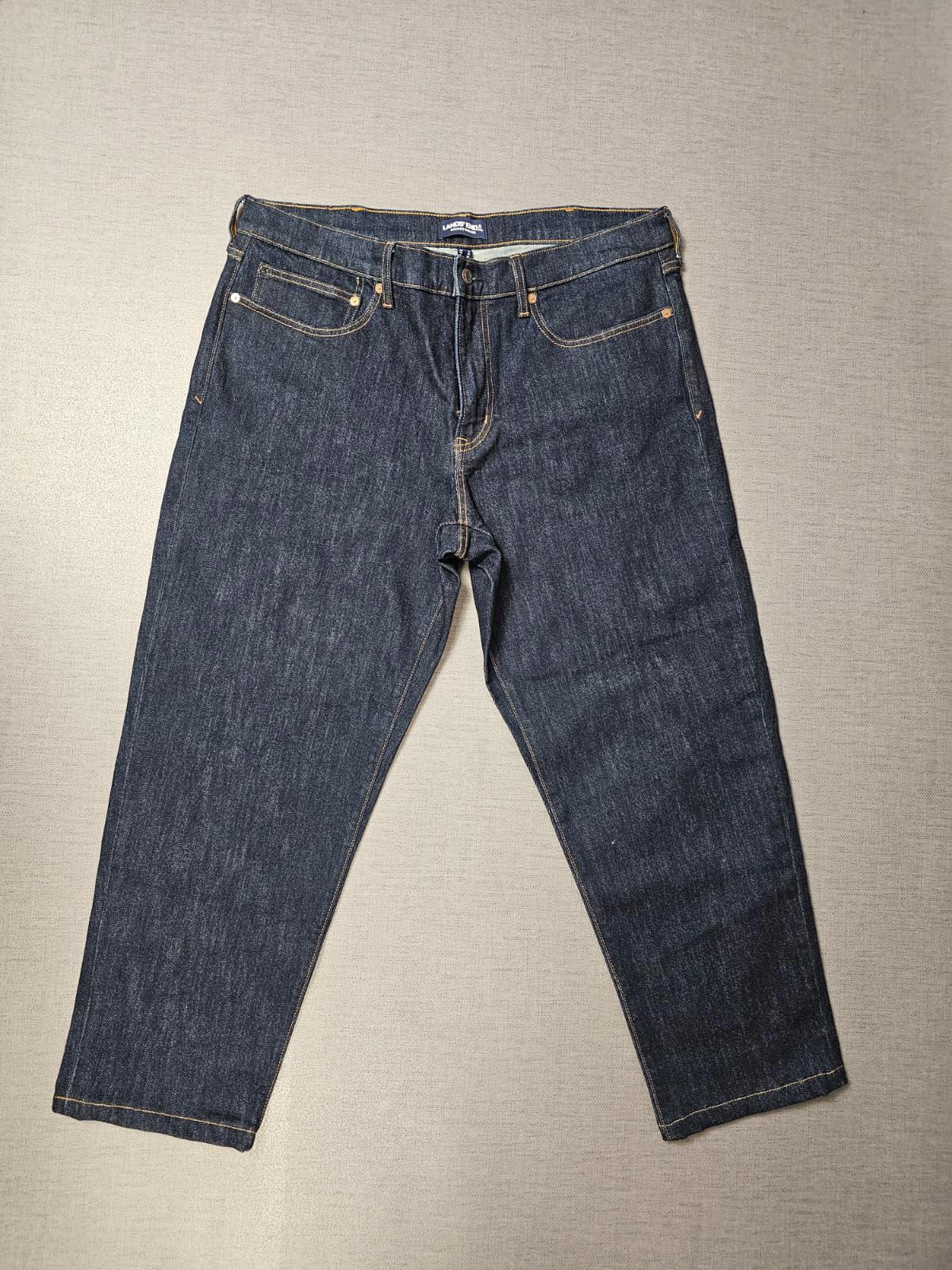 Lands End Mens Blue Denim Traditional Straight Fit Square Rigger Jeans - W36/L28