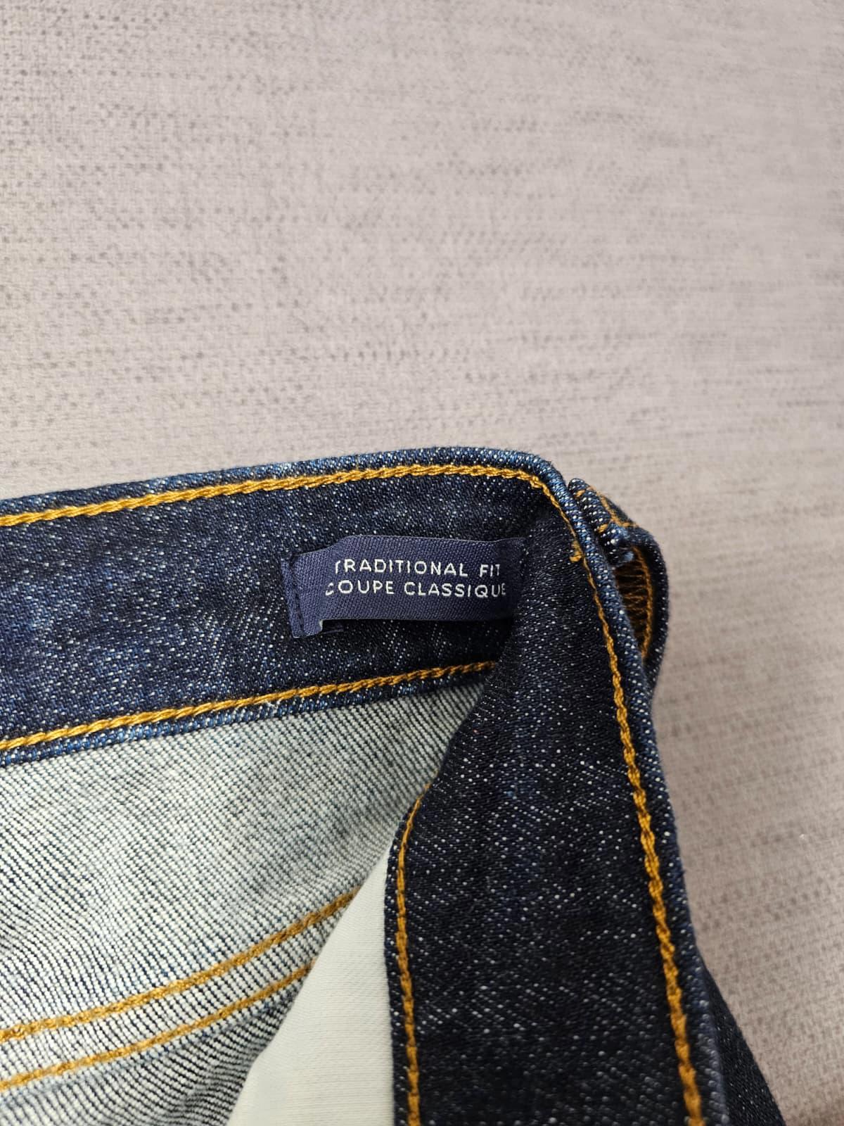 Lands End Mens Blue Denim Traditional Straight Fit Square Rigger Jeans - W36/L28