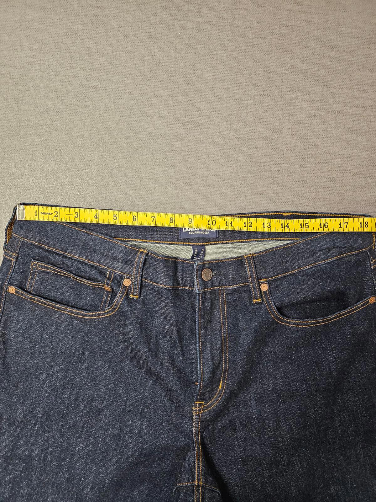 Lands End Mens Blue Denim Traditional Straight Fit Square Rigger Jeans - W36/L28