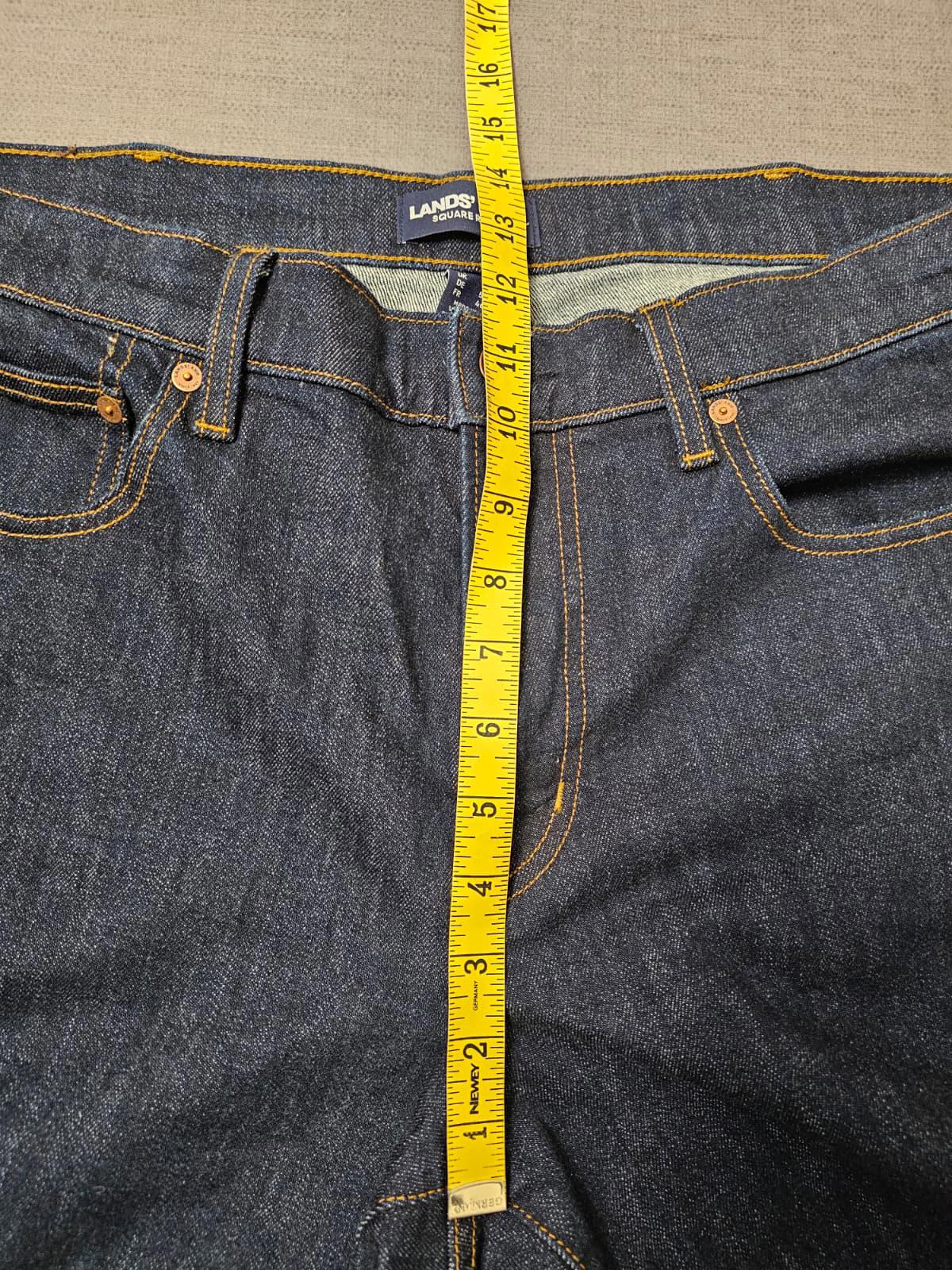 Lands End Mens Blue Denim Traditional Straight Fit Square Rigger Jeans - W36/L28