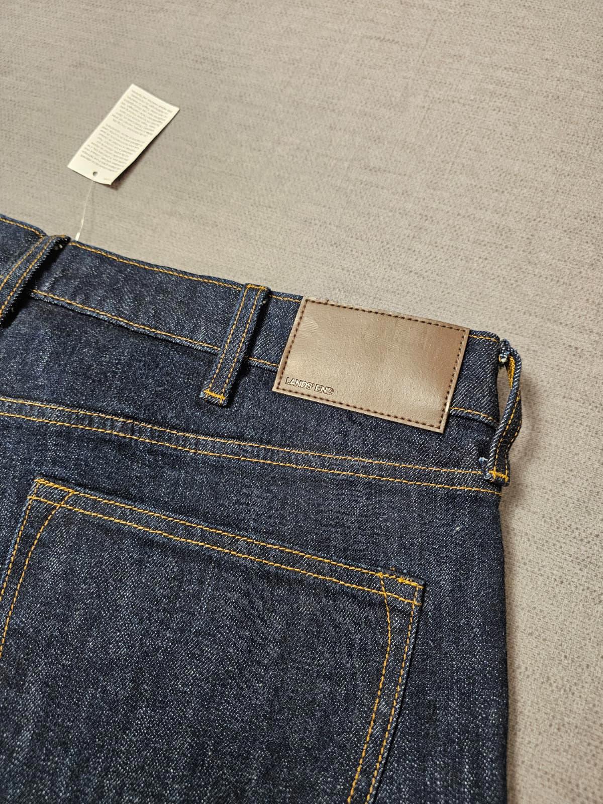 Lands End Mens Blue Denim Traditional Straight Fit Square Rigger Jeans - W36/L28