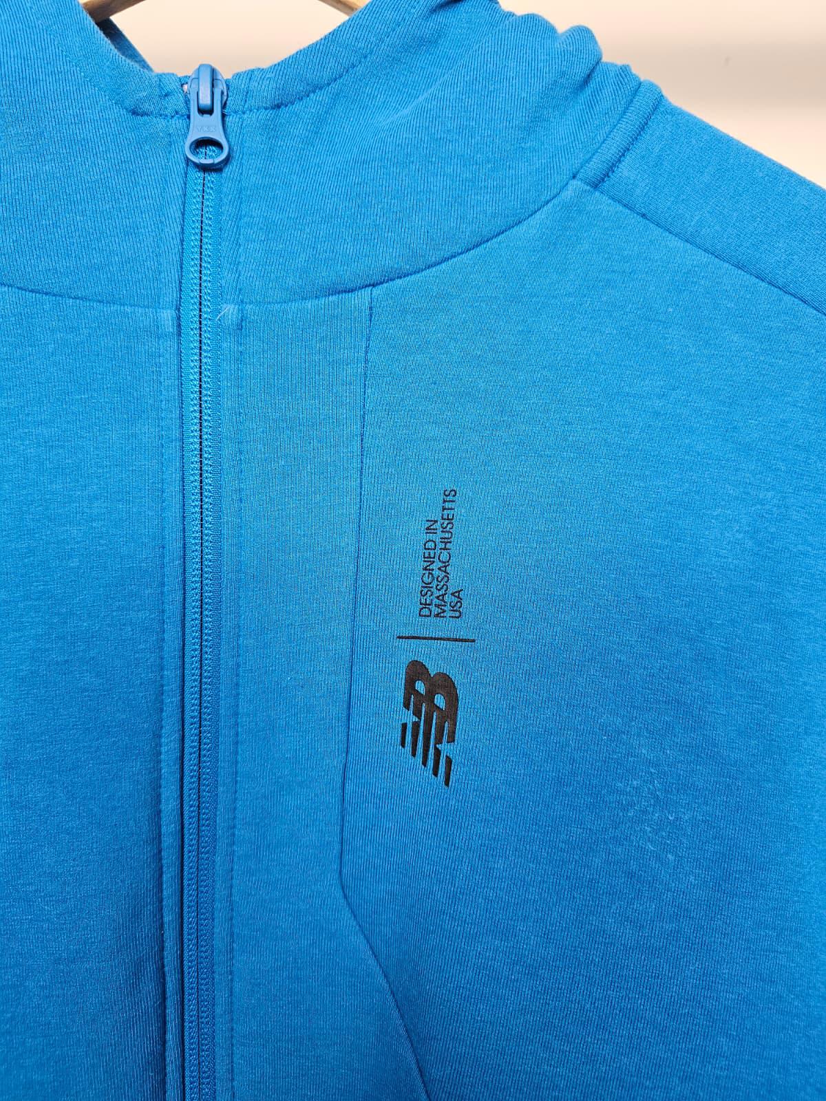 New Balance Mens Full Zip Hooded Jacket - M/Medium - Blue