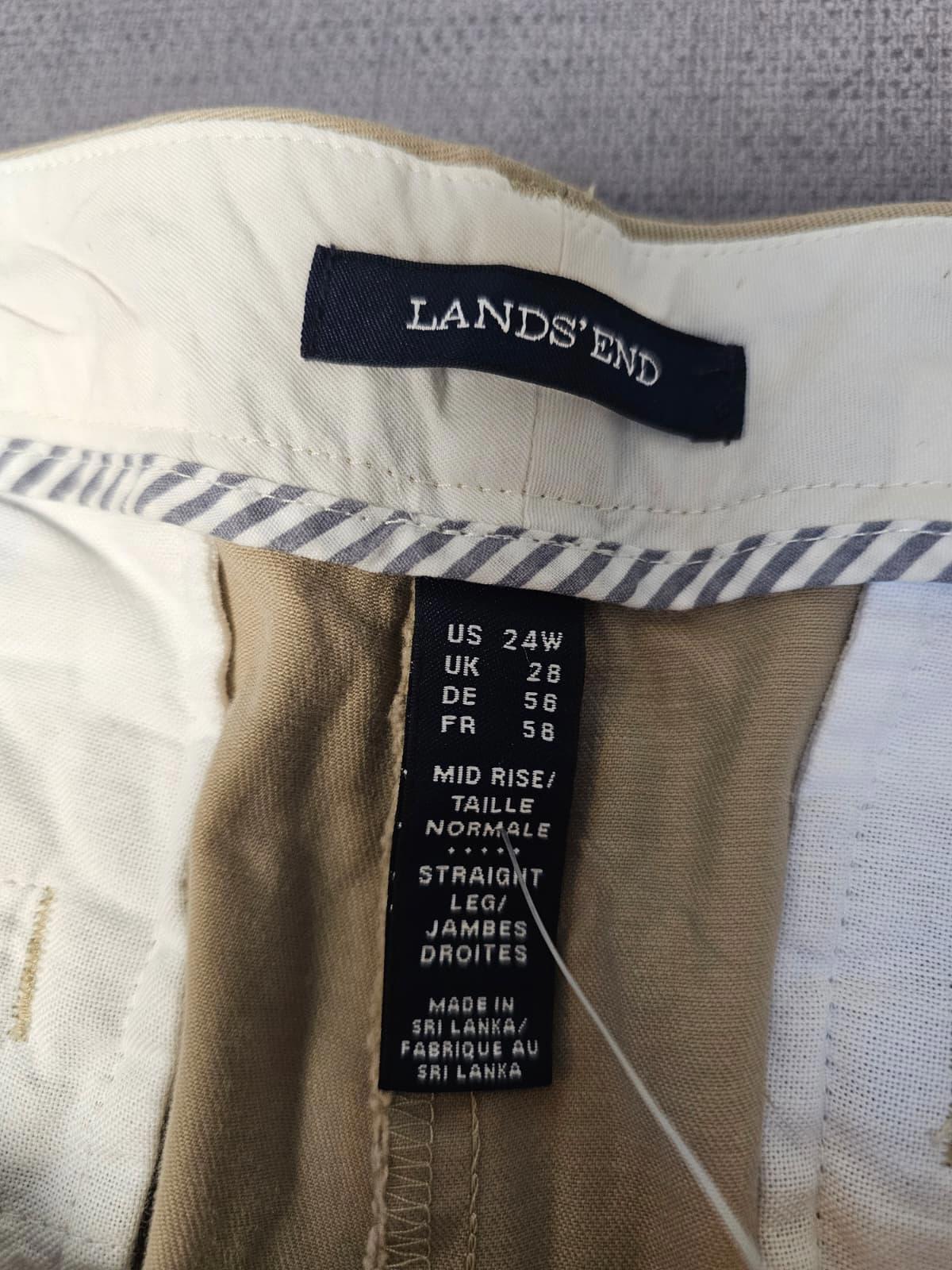 Lands End Women's Smart Casual Beige Chino Trousers/Pants - UK 28 - W46/L24