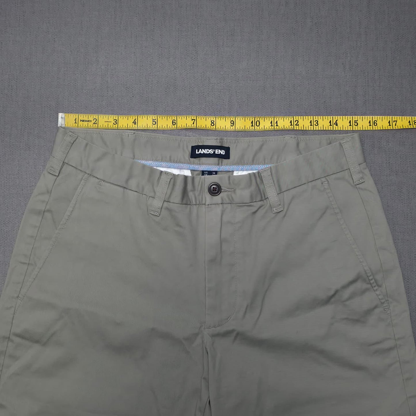 Lands End Mens Chino Trousers/Pants -  30 - W30 / L30 - Grey