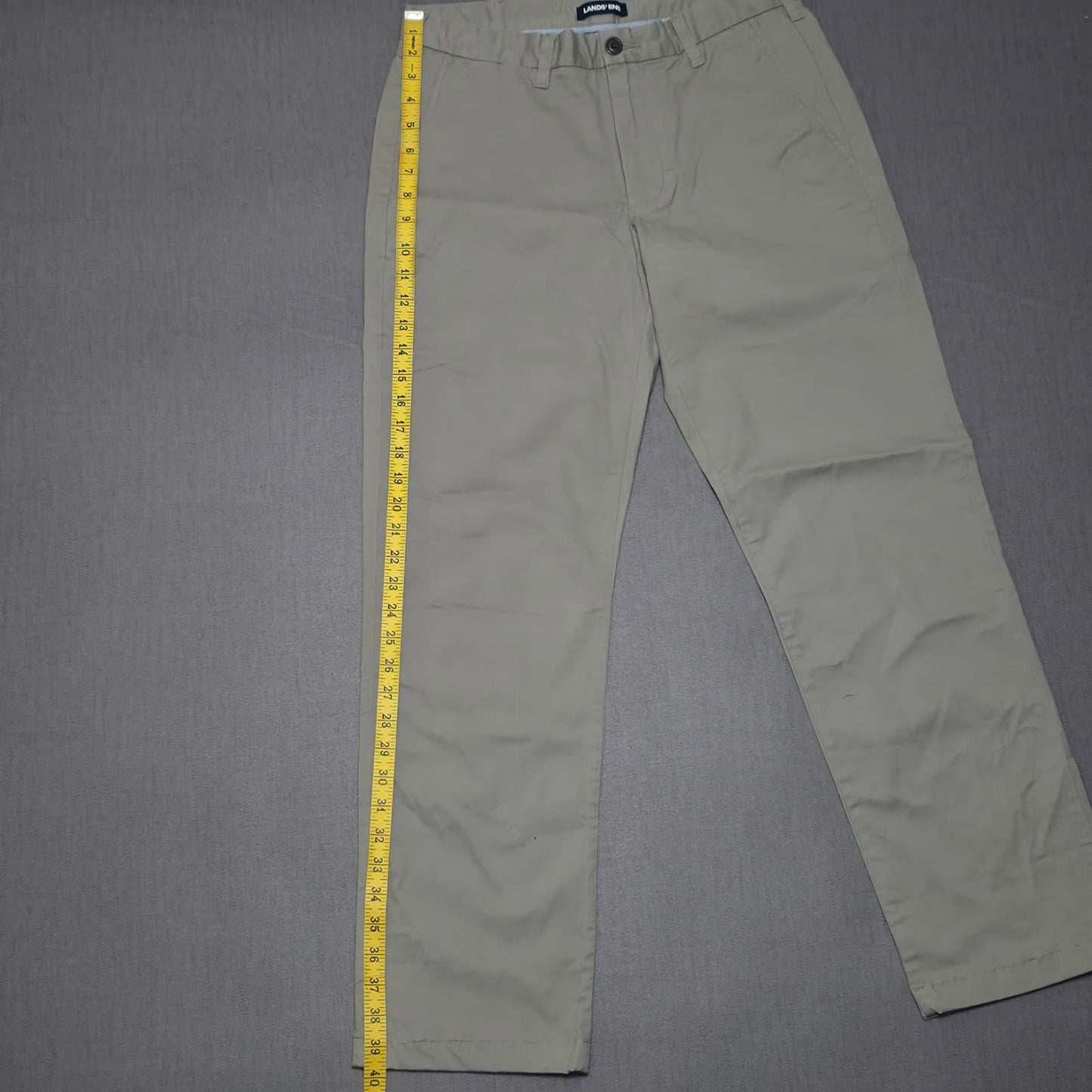 Lands End Mens Chino Trousers/Pants -  30 - W30 / L30 - Grey