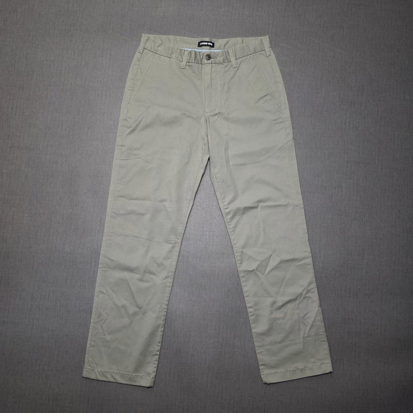 Lands End Mens Chino Trousers/Pants -  30 - W30 / L30 - Grey