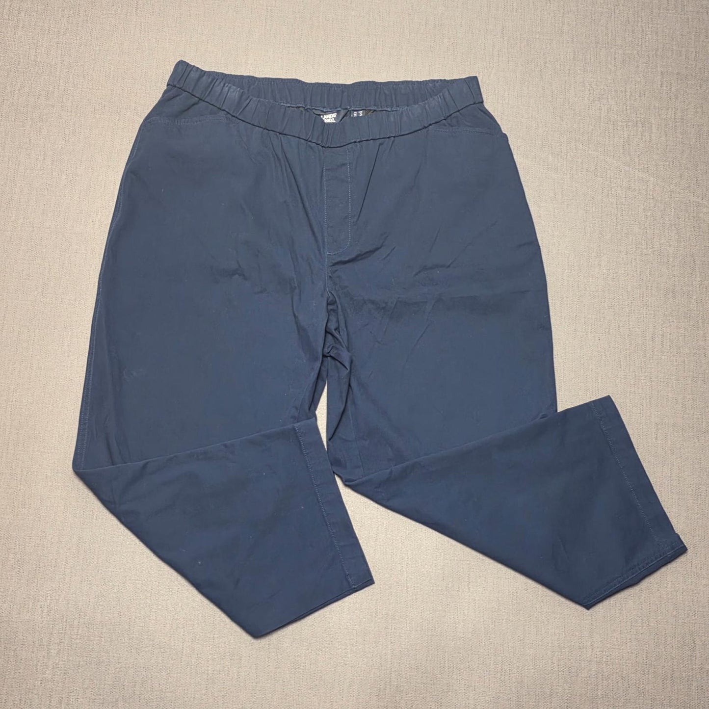 Lands End Womens Elasticated Waist Casual Trousers/Pants -UK 20 -W33 / L24 -Navy