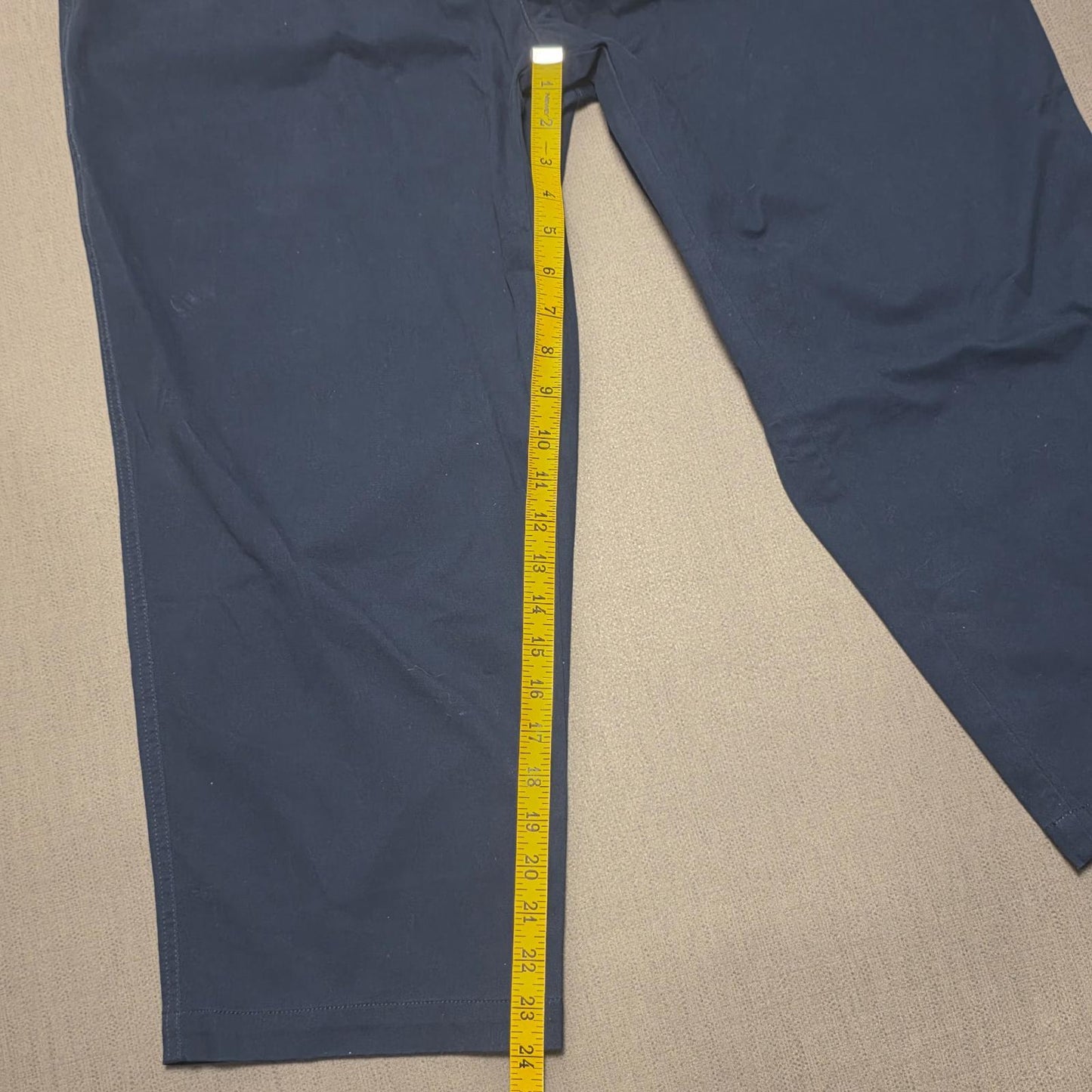 Lands End Womens Elasticated Waist Casual Trousers/Pants -UK 20 -W33 / L24 -Navy