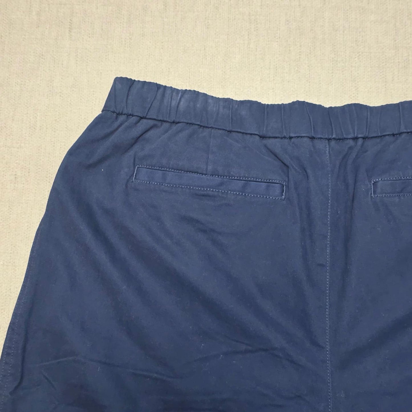 Lands End Womens Elasticated Waist Casual Trousers/Pants -UK 20 -W33 / L24 -Navy