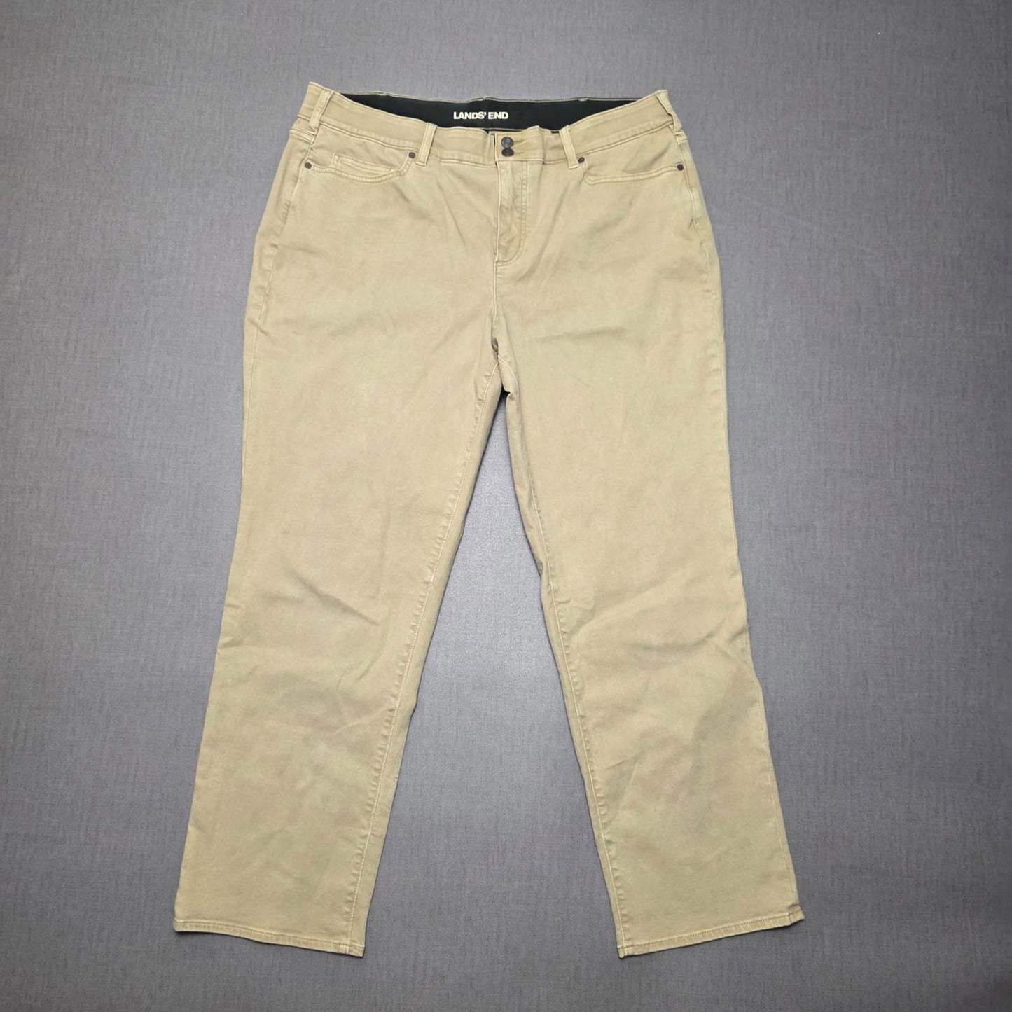 Lands End Womens Denim Jeans - UK 26  - W40 / L30 - Sand/Beige