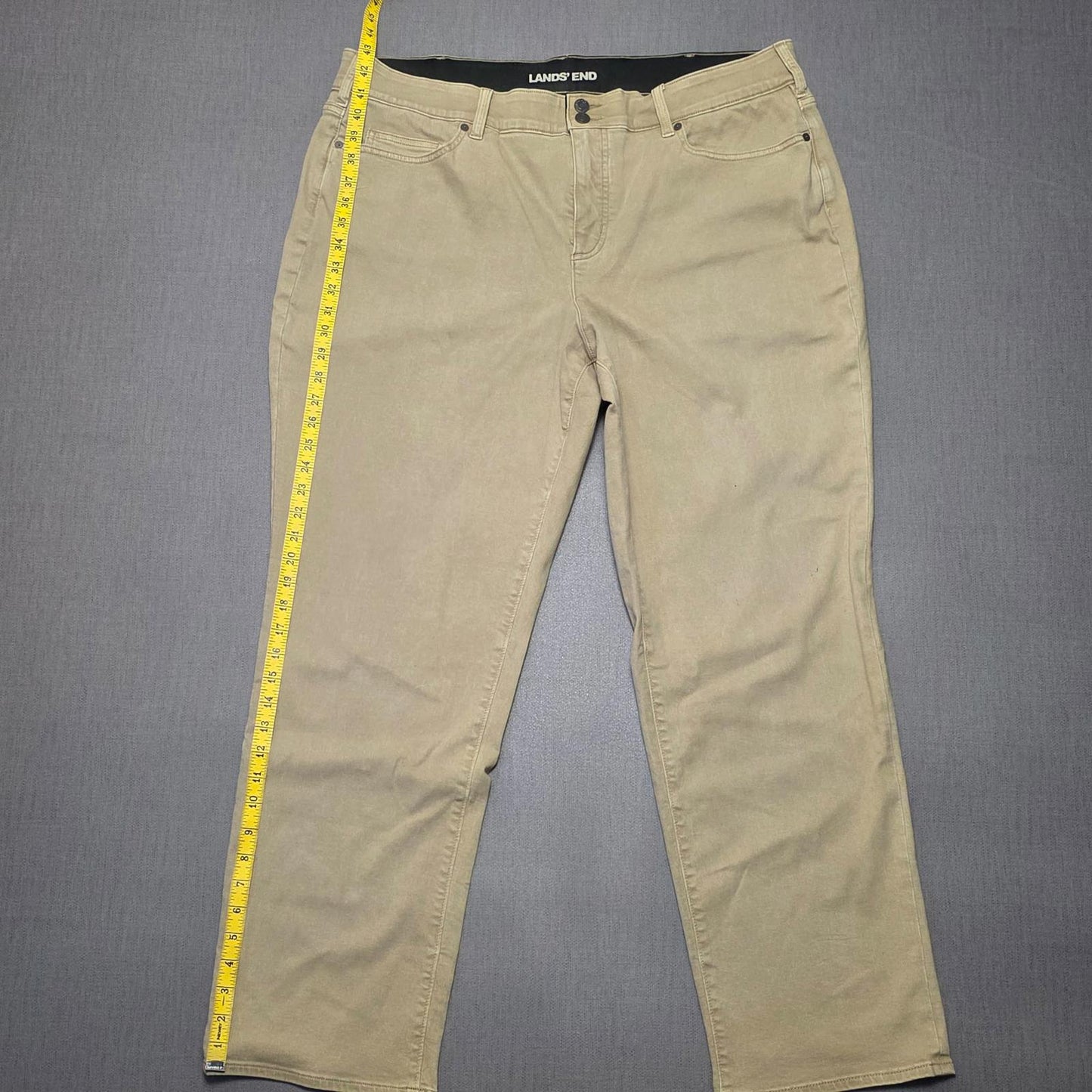Lands End Womens Denim Jeans - UK 26  - W40 / L30 - Sand/Beige