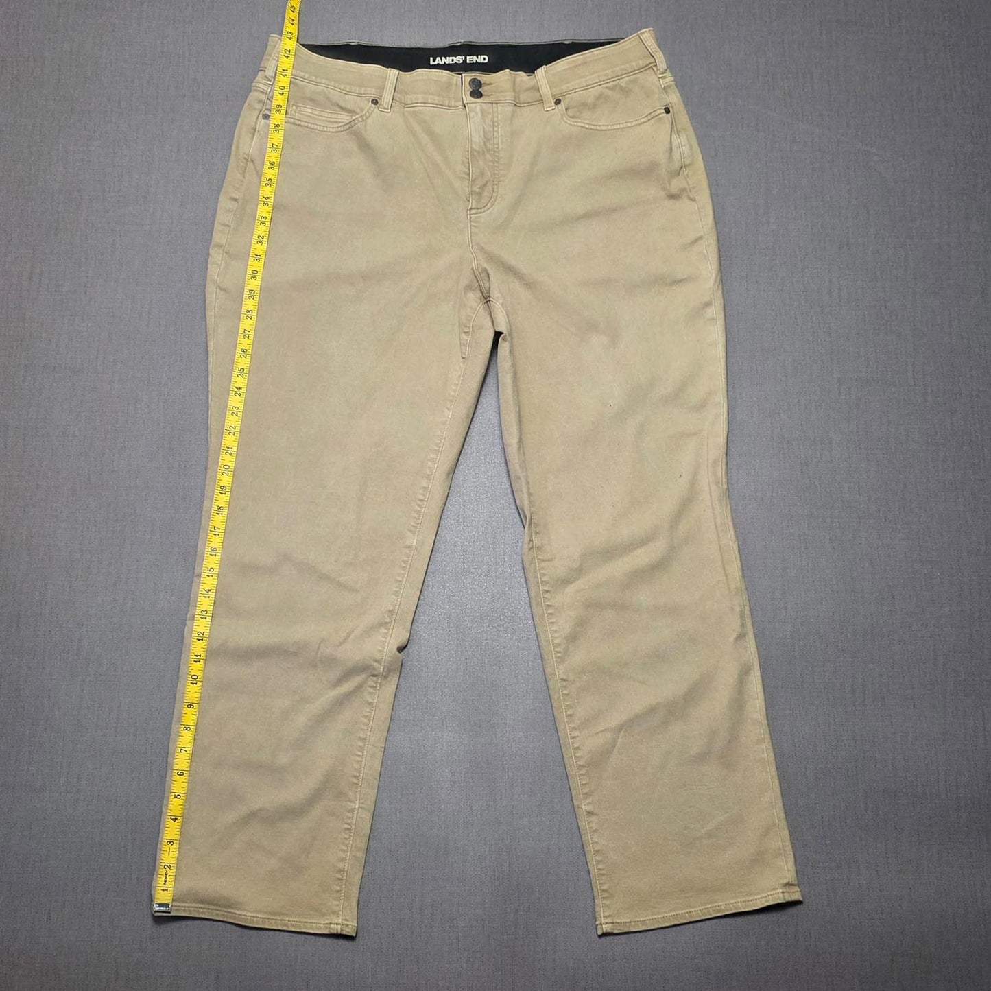 Lands End Womens Denim Jeans - UK 26  - W40 / L30 - Sand/Beige
