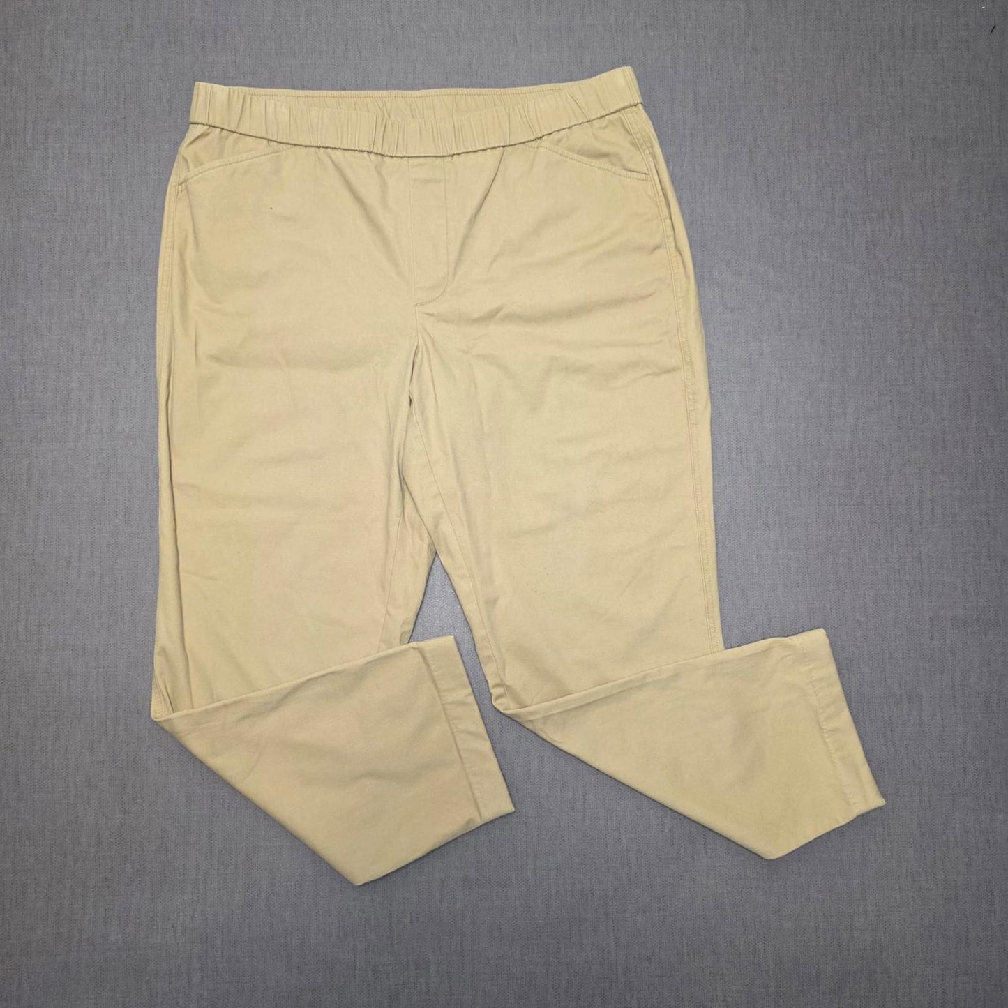 Lands End Womens Chino Style Casual Trousers/Pants - UK 18 - L26- Beige