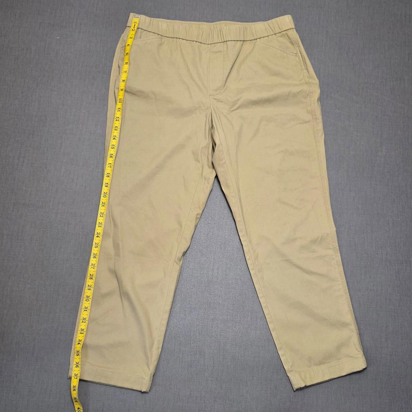 Lands End Womens Chino Style Casual Trousers/Pants - UK 18 - L26- Beige