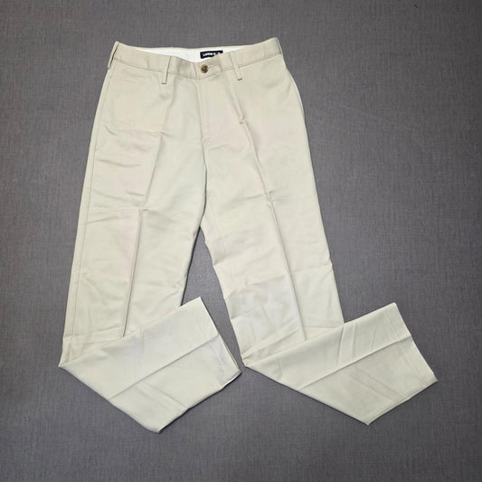 Lands End Mens Formal Business Work Wear Trousers/Pants - 30 - W30 / L31 - Cream