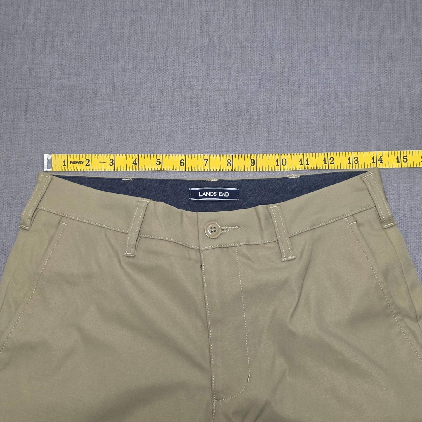 Lands End Mens Chino Style Smart Casual Trousers/Pants - 30 - W30 / L30 - Khaki
