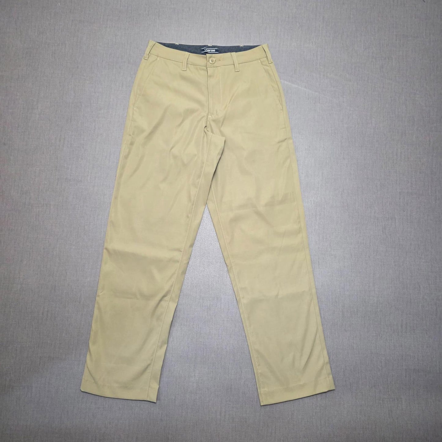 Lands End Mens Smart Casual Chino Style Trousers/Pants - 30 - W30 / L30 - Khaki