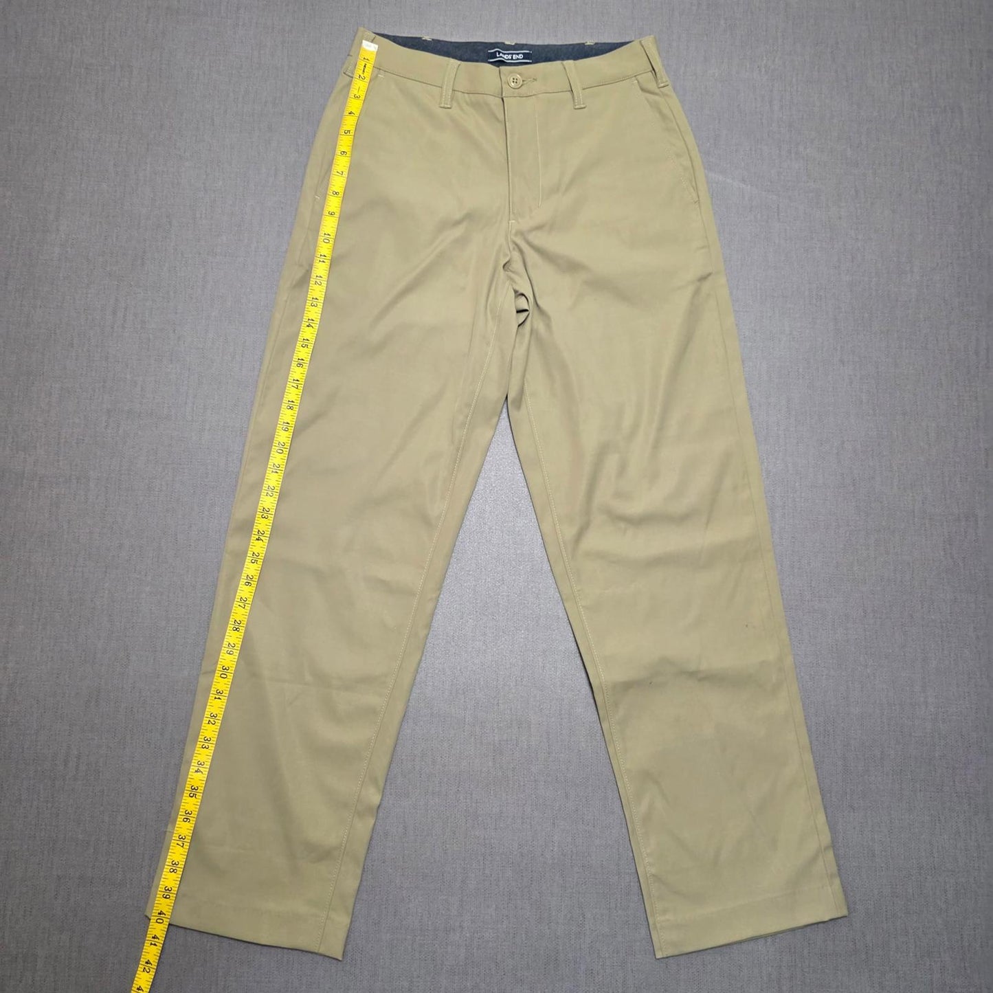 Lands End Mens Smart Casual Chino Style Trousers/Pants - 30 - W30 / L30 - Khaki